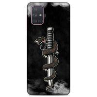 Lopard Samsung Galaxy A71 Uyumlu Kılıf Tattoo's (11) Tam Koruma Yılan Dövmesi