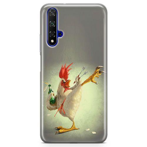 Honor View 20 Kılıf Çılgın Tavuk Arka Kapak Koruma Desenli Full Koruyucu