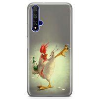 Honor View 20 Kılıf Çılgın Tavuk Arka Kapak Koruma Desenli Full Koruyucu