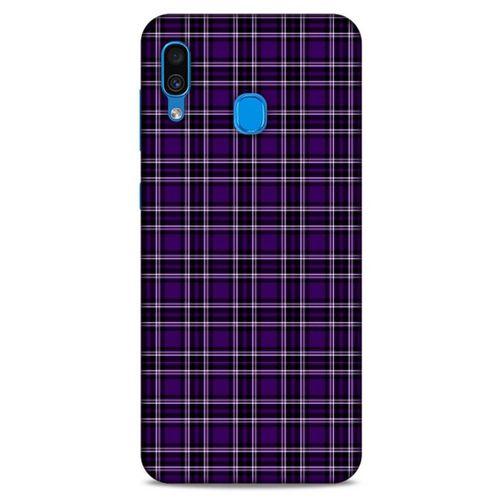 Samsung Galaxy A30 Uyumlu Kılıf Mor Delisi (11) Tam Koruma Çizgili