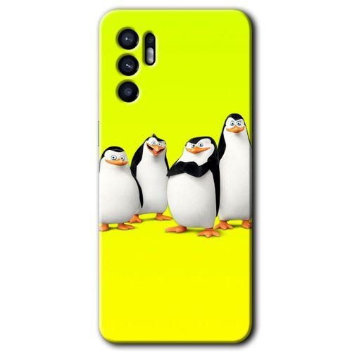 Oppo Reno 6 Kılıf HD Desen Baskılı Arka Kapak + Temperli Cam - Penguenler