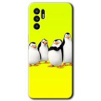 Oppo Reno 6 Kılıf HD Desen Baskılı Arka Kapak + Temperli Cam - Penguenler