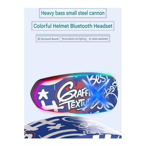 Helmet Graffiti Motor Kask Kulaklık Rgb Modlu Su Geçirmez 6.0 Bluetooth Intercom Yenı Model