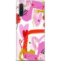 Samsung Galaxy Note 10 Kılıf HD Baskılı Kılıf - Pembeler + Tam Ekran Koruyucu