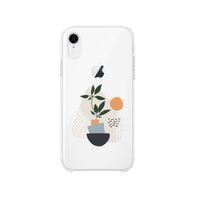 iPhone Xr Bitki Art Tasarımlı Premium Şeffaf Silikon Kılıf