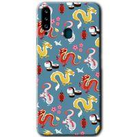 Potkal Hediye Fabrikası Samsung Galaxy A20s HD Baskılı Kılıf + 9D Tam Ekran Koruyucu - Funky Dragon