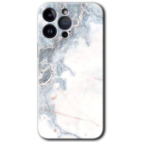 Potkal Hediye Fabrikası iPhone 14 Pro Max Kılıf HD Desen Baskılı Arka Kapak - White Marble