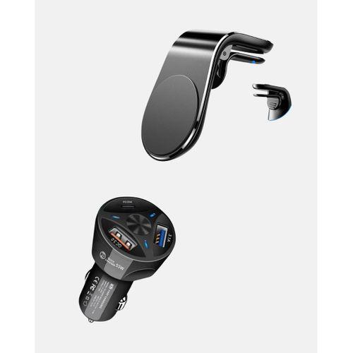 Araç İçi Telefon Tutucu + Quick Charge 3.0 Araç Şarj Cihazı Seti