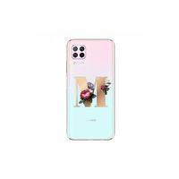 P40 Lite Şeffaf Kılıf Gold Renkli Çiçekli M Harfli Desenli