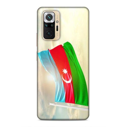 Xiaomi Redmi Note 10 Pro Uyumlu Kılıf Azarbaijan (7) Telefon Kılıfı Gökyüzü Bayrak