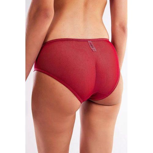 Golshan Gaspara Mini Slip, Kadın Güpürlü Tüllü Şarap Renkli Normal Kesim Külot