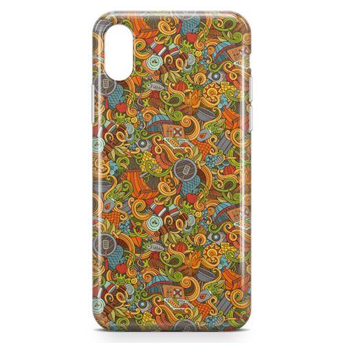 Apple iPhone X Kılıf Doodle Piknik Seti Arka Kapak Koruma Desenli Full Koruyucu