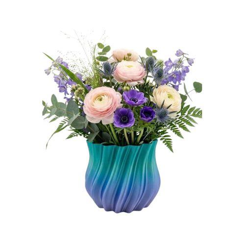 Mavi Degrade Kıvrımlı 3d Vazo Minimal Modern Ev Dekoru