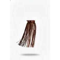 Kahverengi Etek Deri Uzun Şerit Detaylı Etek - Brf1090