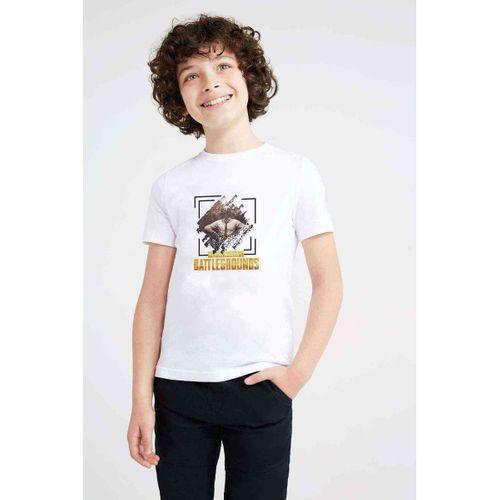 Pubg Soldier Playerunknown's Battlegrounds Kare Baskılı Unisex Çocuk Beyaz t-shirt