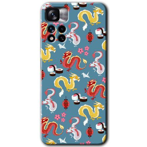 Redmi Note 11 Pro Plus 5G Kılıf HD Desen Baskılı Arka Kapak - Funky Dragon + Kırılmaz Cam