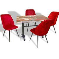 Dockers Çipa – Nilüfer Mutfak Masa Takımı - 70x120 (Werzalit, Wermodin ve Allzalit Tabla) - Red Wood - Bordo