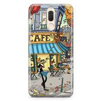 Huawei Mate 10 Lite Kılıf Paris Kafe Arka Kapak Koruma Desenli Full Koruyucu
