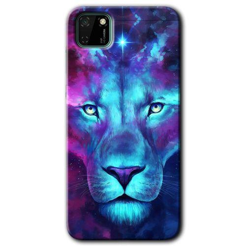 Huawei Y5P Kılıf HD Desen Baskılı Arka Kapak - Neon Lion