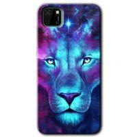 Huawei Y5P Kılıf HD Desen Baskılı Arka Kapak - Neon Lion