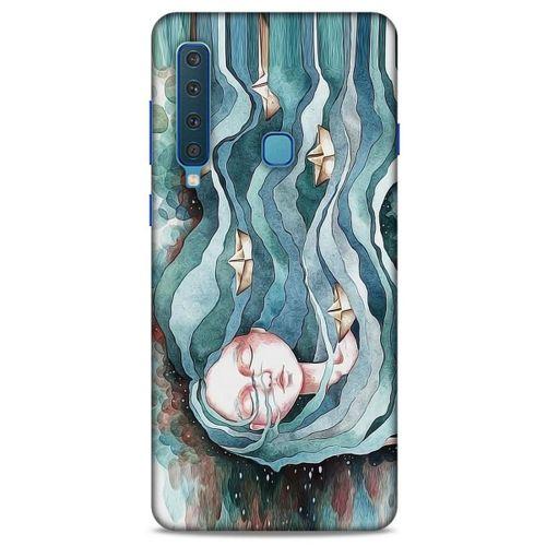 Samsung Galaxy A9 2018 Kılıf Depresyon (45) Liquid Air Kılıf Bordo Gri