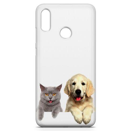 Huawei Y7 2019 Kılıf Scottish Fold Kedi Ve Köpek Arka Kapak Koruma Desenli Full Koruyucu