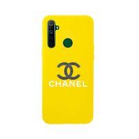 Oppo Realme 5i Channel Desenli Premium Silikonlu Sarı Telefon Kılıfı