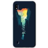 MRCİLETİSİM Samsung Galaxy A10 Kılıf Baskılı Kapak - City Bird Sky +Tam Ekran Koruyucu