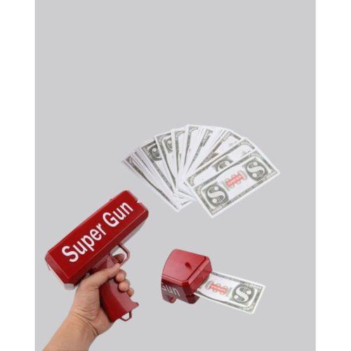 Super Money Gun Para Saçma Tabancası Yüksek Atış Güçlü Kırmızı Model