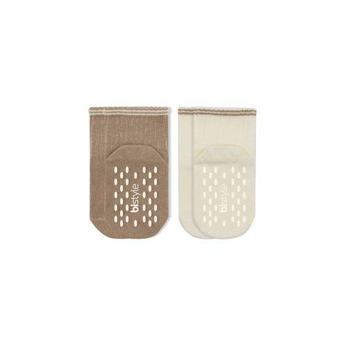 Bistyle Bistyle Çemberli Basic Penye Kaymaz Soket Çorap 2li 10146 Kahve