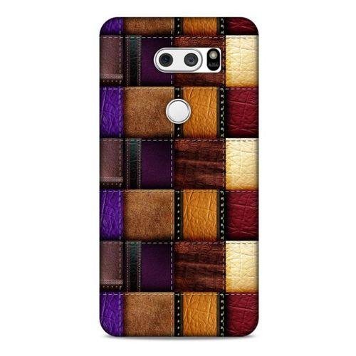 LG K40S Kılıf Patchwork (13) Silikon Kap Mor Turuncu