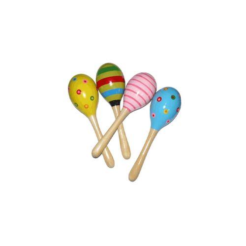 Renkli Ahşap Marakas Boncuklu Ritim Çıngırağı Çocuklar İçin Eğitici Ve Eğlenceli Müzik Aleti 4 Adet