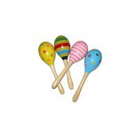Renkli Ahşap Marakas Boncuklu Ritim Çıngırağı Çocuklar İçin Eğitici Ve Eğlenceli Müzik Aleti 4 Adet