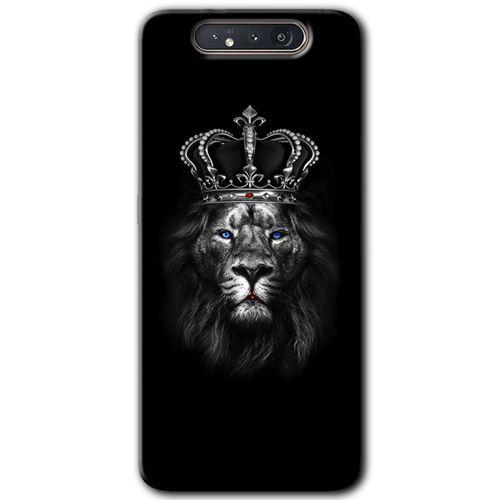 Potkal Hediye Fabrikası Samsung Galaxy A80 Kılıf HD Desen Baskılı Arka Kapak - King Lion