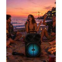 Taşınabilir Bluetooth Speaker Mikrofonlu Karaoke Hoparlör Rgb Işıklı 6.5 İnç Güçlü Ses