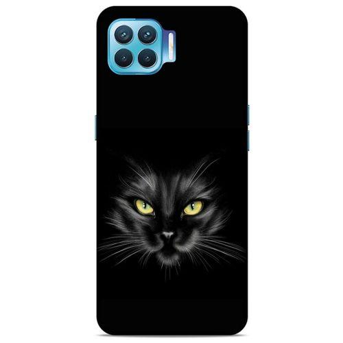 Lopard Oppo Reno 4 Lite Uyumlu Kılıf Kediler (45) Liquid Air Kılıf Sarı Asalet