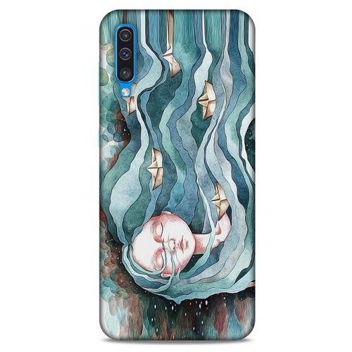 Samsung Galaxy A30s Kılıf Depresyon (45) Liquid Air Kılıf Bordo Gri