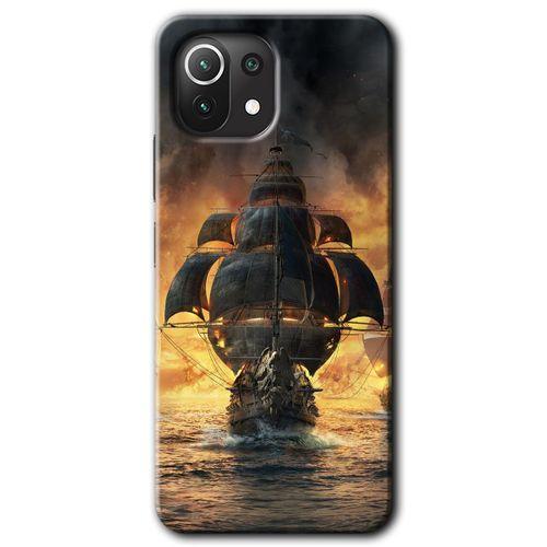 MRCİLETİSİM Xiaomi Mi 11 Lite Kılıf Kapak - Siyah İnci +Hayalet Ekran Yandan Gözükmez