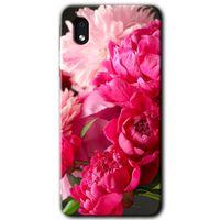 Samsung Galaxy A01 Core Kılıf Baskılı Kapak - Kırmızı Beyaz Gül + 5D Tam Kaplayan Cam