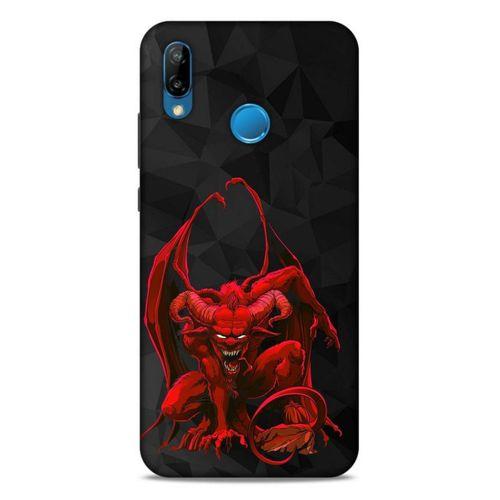 Lopard Huawei P20 Lite Uyumlu Kılıf Tattoo's (17) Tasarım Kılıf Red Dragon
