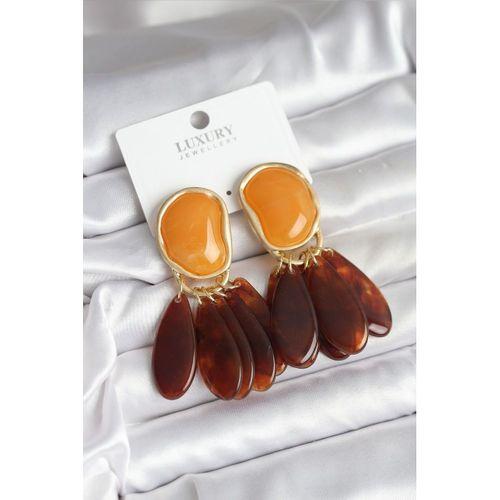 Pirinç Gold Renk Vintage Model Kadın Küpe