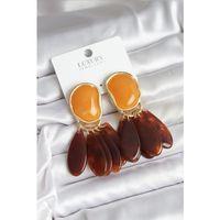 Pirinç Gold Renk Vintage Model Kadın Küpe