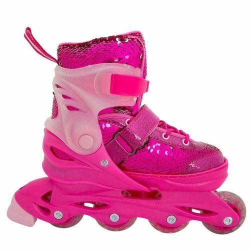 Eğitici Çocuk  Rising Sports Inline 4 Teker Paten Pembe Payetli
