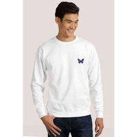 Butterfly Baskılı Beyaz Erkek Sweatshirt