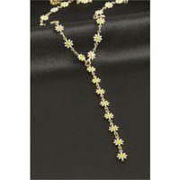 Papatya Mineli Çelik Y Kolye