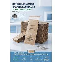 Kuru Hava Sterilizasyon Poşeti Kraft Kağıt 75X180 MM 100 Adet EN 868 ISO 13485 CE Belgeli Otoklav Kesesi 723723