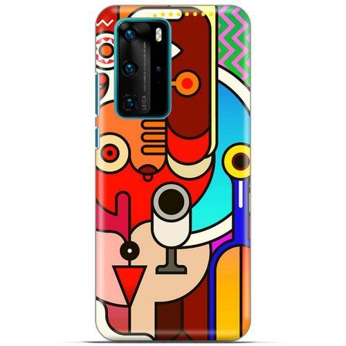 Lopard Huawei P40 Pro Uyumlu Kılıf Soyut Sanat (8) Desenli Baskılı Kılıf