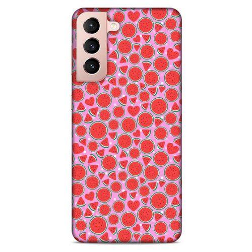 Samsung Galaxy S21 Uyumlu Kılıf Pembe Delisi (30) Silicone Case Karpuz