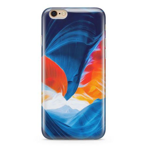Apple iPhone 6 6s Kılıf Turuncu Kanyon Arka Kapak Koruma Desenli Full Koruyucu