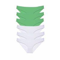 6 adet Eko Set Likralı Kadın Slip Külot Yeşil Beyaz